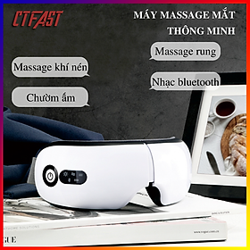 Máy massage mắt thông minh CTFAST : Mát xa khí nén, rung đa tần số kết hợp nhiệt ổn định hỗ trợ giảm mỏi mắt cải thiện thị giác, giảm quầng thâm, kết nối bluetooth nghe nhạc thư giãn