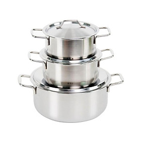 Bộ 3 Nồi Inox 17cm 19cm và 25cm tiện dụng