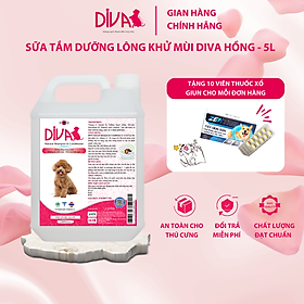 SỮA TẮM CHÓ DƯỠNG LÔNG KHỬ MÙI DIVA HỒNG 5L (DIVA FORMULA 2)