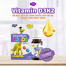 Vitamin k2 d3 Lineabon từ Châu Âu chứa MK7 giúp hấp thụ calci – Hỗ trợ hấp thu canxi tự nhiên cho trẻ, giúp tăng chiều cao, hết còi xương - Hết ngay khóc đêm, trằn trọc, mồ hôi trộn