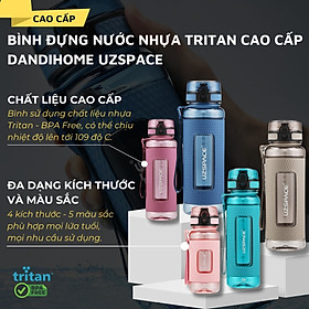 Bình đựng nước bằng nhựa tritan cao cấp DandiHome Uzspace 400/520/800/1100ml