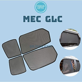 Rèm che nắng nam châm xe Mec GLC cao cấp, bộ 4 rèm tích hợp sẵn nam châm hút chặt