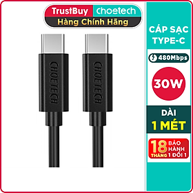 Hình ảnh Dây Cáp Sạc Điện Thoại USB Type C To Type C 30W Dài 1M CHOETECH CC0002-V2 - Hàng Chính Hãng