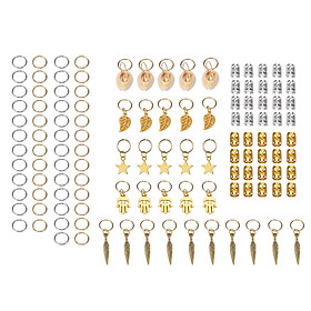 120pcs Dreadlocks Hair Accessories Hair Rings Cuffs Metal Hair Braiding Beads Aluminum Hair Jewelry Hair Decoration