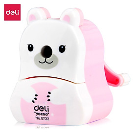 Gọt Chì Quay Tay Hình Gấu Deli - Hồng/Xanh - 1 Chiếc - 722