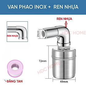 Van Phao Cơ Nước Mini Tự Ngắt Khi Đầy, Điều Chỉnh Mực Nước, Chất Liệu Inox 304