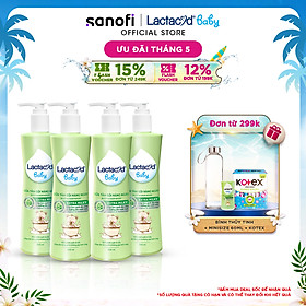 Bộ 4 chai Sữa Tắm Gội Trẻ Em Lactacyd Baby Extra Milky Làm Sạch Dịu Nhẹ và Dưỡng Ẩm Vượt Trội 500ml/chai