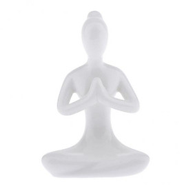 2X Ceramic Yoga Figure Ornament Statue Sculpture Zen Garden Desk Decor Style-02