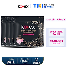   Combo 4 băng vệ sinh Kotex đêm dạng quần cỡ M/L (2 miếng/Gói)