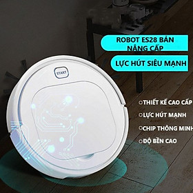 Robot Hút Bụi Lau Nhà Thông Minh Cho Sàn Gỗ ES28 Bản Nâng Cấp Tự Động Di Chuyển, Pin Sạc, Máy Hút Mạnh, Rô Bốt Kèm Dẻ Lau - Hàng nhập khẩu