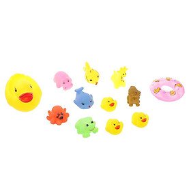 Squeaky Bath Time Toy Water Play Baby Kid Duck Family and Animals Set of 12