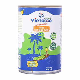 Nước Cốt Dừa Tươi Premium Organic Vietcoco 400ML