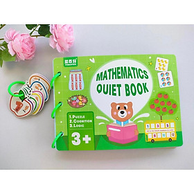 Học liệu Toán học thông minh đầu đời cho bé Mathematics Quiet Book-Học liệu bóc dán Montessori