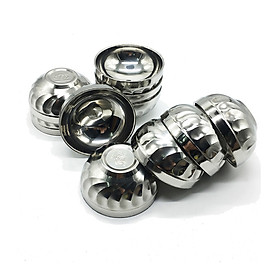 Bộ 10 bát cơm xoắn inox Hoàng Gia 2 lớp cách nhiệt loại 11.5cm