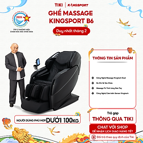 Ghế massage KINGSORT Premium B6 23 bài massage cao cấp,  công nghệ massage Kingtech Dual, đo chỉ số sức khỏe