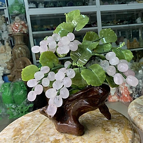 Mua Cây Nho Tài Lộc Đá Thạch Anh Hồng - cao 31cm