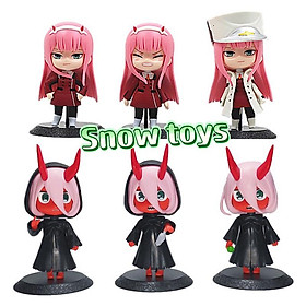 Hình ảnh Mô hình Zero Two tóc hồng dễ thương Darling in the Franxx bền màu nhựa an toàn trang trí trưng bày - Cao 9~10cm