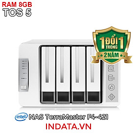 Mua Bộ lưu trữ mạng NAS TerraMaster F4-421  Intel Quad-core CPU 1.5GHz  8GB RAM  LAN 4x 1GbE  4 khay ổ cứng RAID 0 1 5 6 10 JBOD Single - Hàng chính hãng