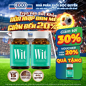 [Tặng Hộp 15v] Combo 2 Hộp 60v - Viên Uống Bổ Mắt WIT Ecogreen Giảm Mỏi Mắt, Tăng Cường Thị Lực Mắt Cho Bé & Người Lớn