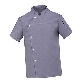 Men Women Chef Coat Jacket Short Length Sleeve Chef Clothes Summer for Pub