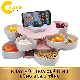 Mua Khay Mứt Tết 2 Tầng Xoay 10 Ngăn  Khay Mứt Bánh Kẹo Tết Hình cánh Hoa Đẹp Mắt Sang Trọng