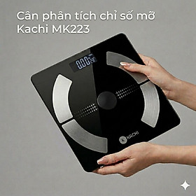 Cân điện tử bluetooth phân tích chỉ số cơ thể Kachi MK223 - Màu đen - Hàng chính hãng