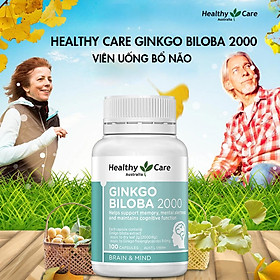 Hình ảnh Bổ não Úc Healthy Care Ginkgo Biloba 2000, Giúp tăng tuần hoàn máu não, Cải thiện chức năng nhận thức, Trí nhớ, Giúp an thần và Giảm Stress - OZ Slim Store