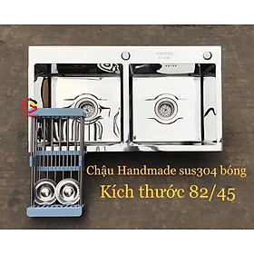 CHẬU RỬA BÁT, CHÉN INOX 2 HỐ CÂN BÓNG GRBC8245CB