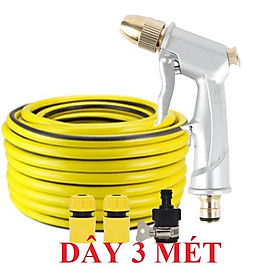 Mua Bộ dây vòi xịt nước rửa xe  tưới cây . tăng áp 3 lần  loại 3m  5m 206701 đầu đồng cút nối nhựa đen+ tặng đai