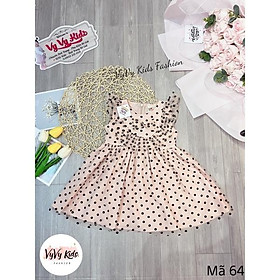 Đầm bé gái, váy bé gái chấm bi chất liệu Voan cao cấp, đồ bé gái VyVy Kids Fashion