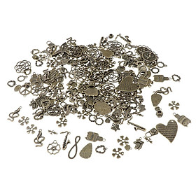 60 Pieces Vintage Mixed Bulk Hollow Charm Pendant Jewelry DIY Making Craft