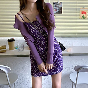 Đầm Ren 2 Dây Màu Tím Thời Trang Nữ Tính