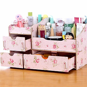 Mua Kệ mĩ phẩm 2 tầng 5 ngăn mini- Màu hoa trà