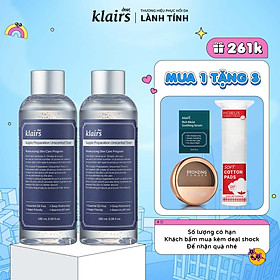 Combo 2 Nước hoa hồng Dear, Klairs Supple Preparation Unscented Toner 180ml