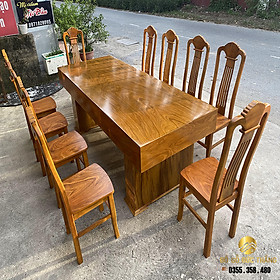 Bàn 10 ghế gỗ cẩm vàng nam phi