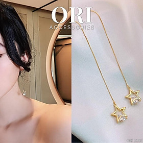 Bông tai nữ dáng dài Ngôi sao đính đá Mervyn thời trang ORI ACCESSORIES B285