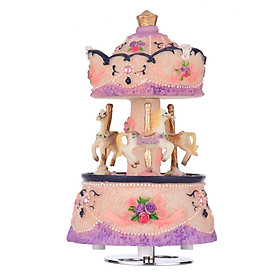 ammoon Music Box Carousel Horse Unicorn Color Change LED Light Luminous Rotating Best Gift Melody-Castle in The Sky