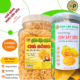 CHÀ BÔNG SỢI HŨ 500G VÀ XOÀI SẤY DẺO HŨ 500G TÂN LỘC PHÁT