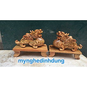 Mua Cặp tỳ hưu phong thủy cầu tài lộc gỗ huyết long 20x12x9cm