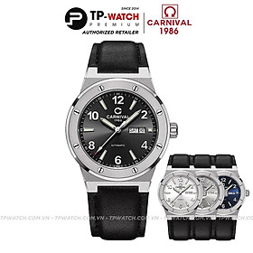 Đồng Hồ Nam Dây Da Carnival 8089G-VT-DD Automatic - Kính Sapphire - Size 42mm - 4 Màu