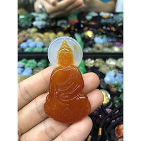 Mua Mặt dây chuyền phật Thích ca ngồi đài sen đá mã não
