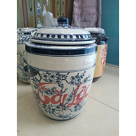 Mua Hũ đựng gạo tài lộc nem trắng gốm sứ Bát Tràng loại 15Kg