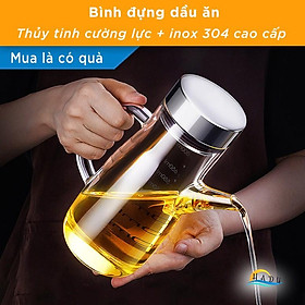 Mua Chai Bình Lọ Đựng Dầu Ăn Nước Mắm Thủy Tinh Thông Minh Cao Cấp 800ml Nắp Inox 304 Đạt Chất Lượng Đức HADU