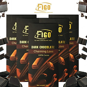 Socola đen không đường 100 cacao nguyên chất Figo 50g