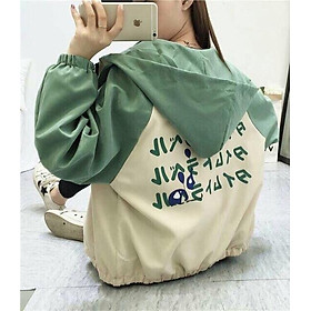 ÁO KHOÁC DÙ NỮ IN CHỮ HÀN QUỐC SIÊU HOT