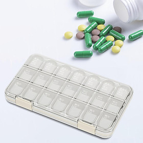 Weekly Pill Organizer Box Compartments One Week for Vitamin