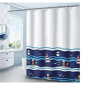 Mua Rèm Nhà Tắm  Phòng Tắm Rèm Vải Polyester Dày Không Thấm Nước Họa Tiết Hoạt Hình Biển