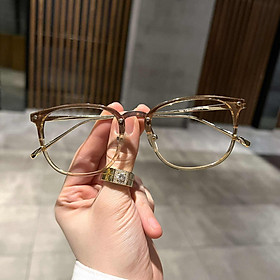 Kính mắt thời trang dáng vuông màu thạch vàng trong 