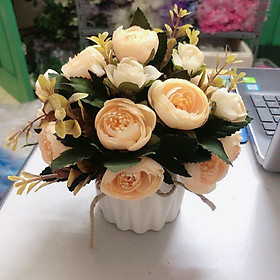 Mua Hoa Giả  Chậu Hoa Mini Để Bàn Cắm Sẵn Nhiều Mẫu Siêu Đẹp Trang Trí Bàn Trà  Kệ Tủ  Quán Cafe DG-26