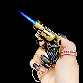 Hột quẹt bật lửa khè móc khóa hình súng điệp viên lửa kim (size: 7.5cm) - (xài gas)